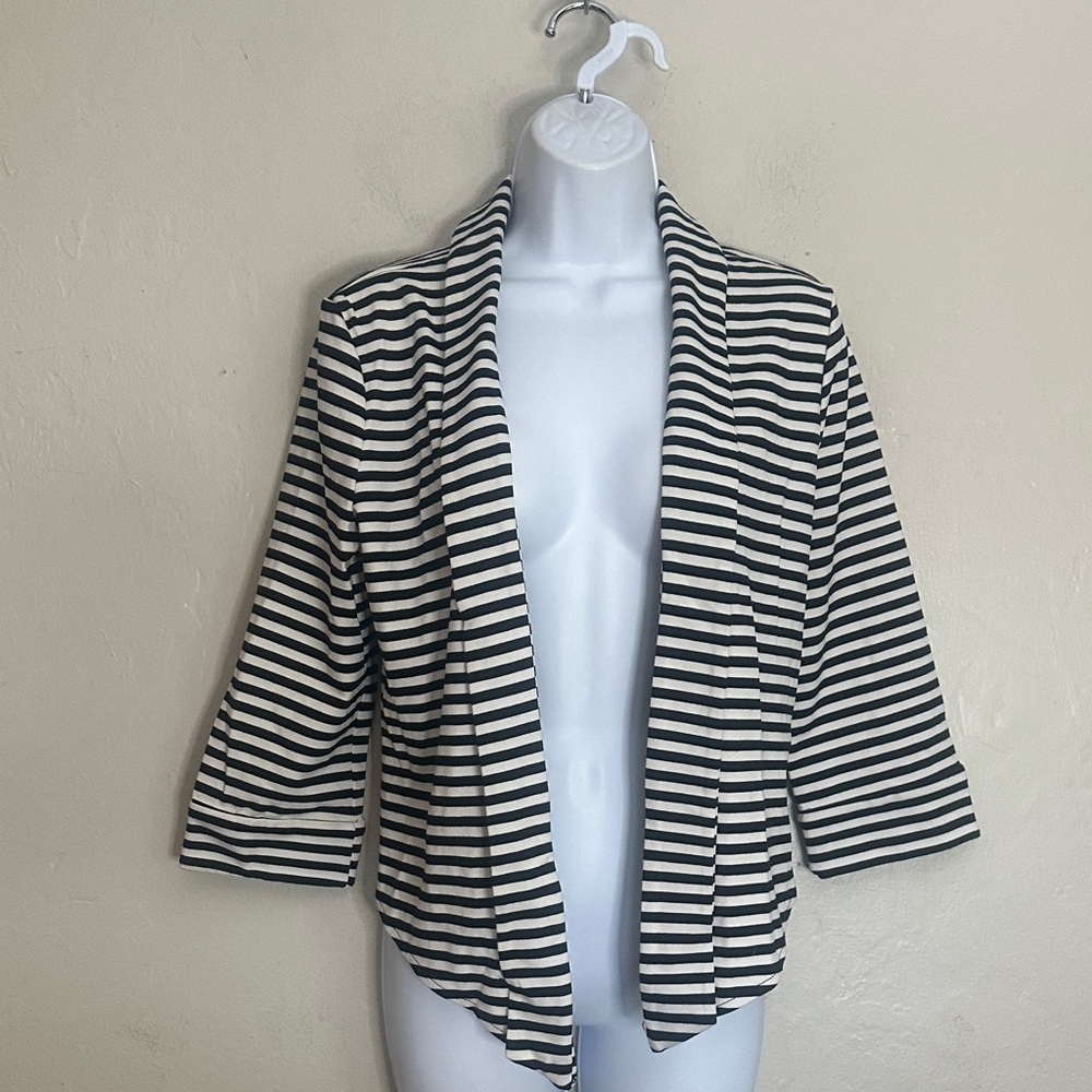 White House Black Market Striped Blazer - Black and White